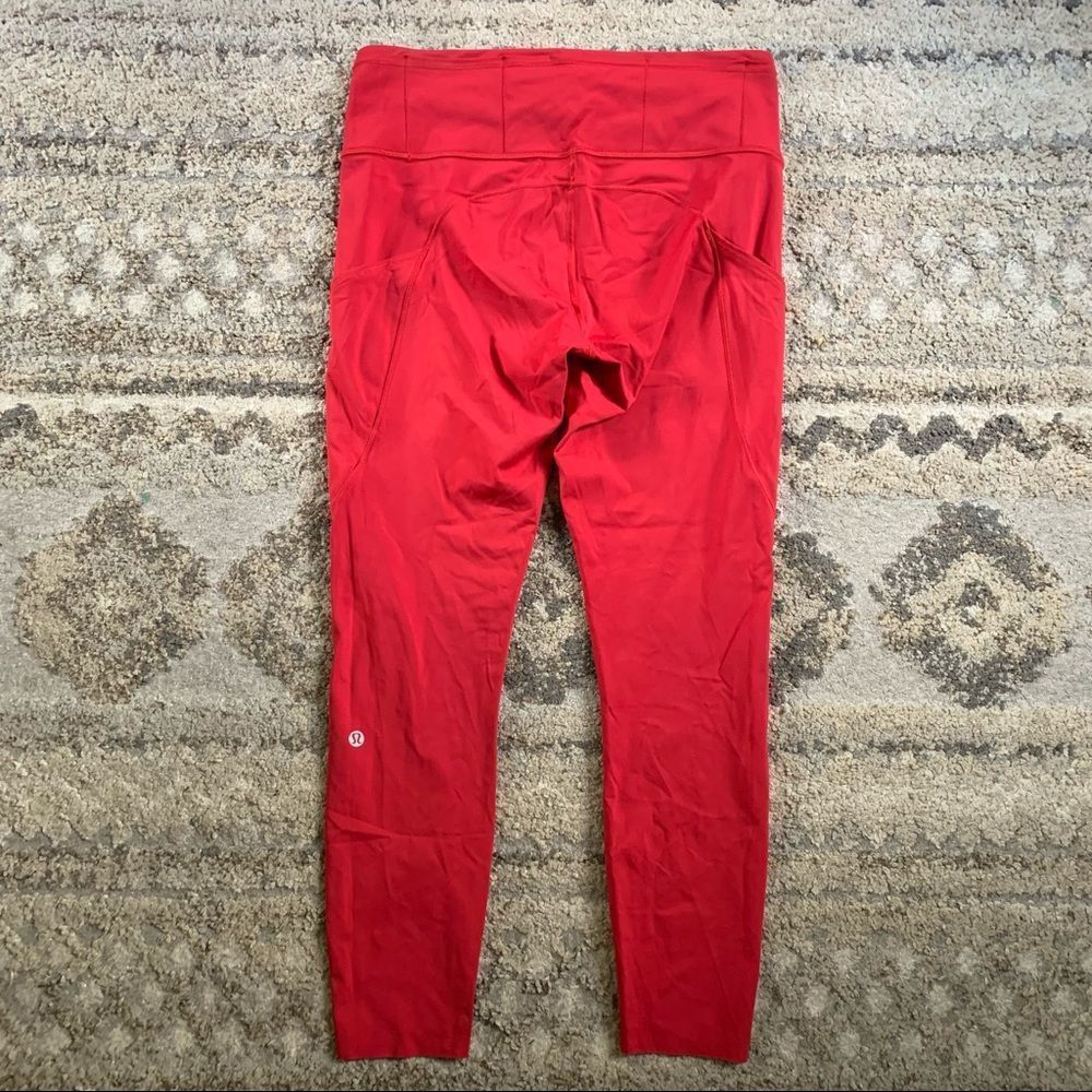 Lululemon Fast & Free 7/8 Tights ll Non-Reflective Nulux 10 Dark Red